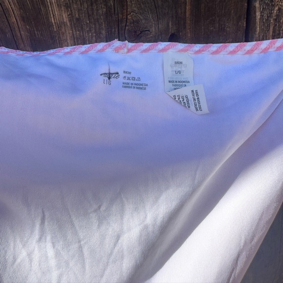 NWOT Aerie Seersucker Light Pink & White Stripe Ruffle Bikini Swimsuit Bottoms - Picture 10 of 11